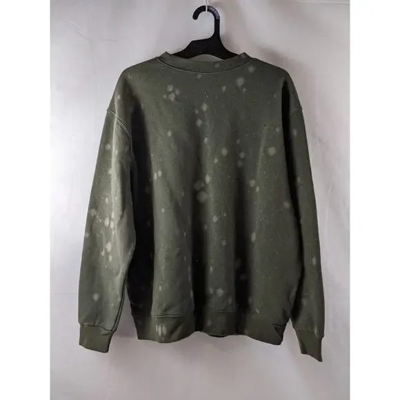 Oversized Sweatshirt Bleach Spots Wild Fable Green Tie-Dye XS Lounge Casual Cozy - Picture 8 of 8